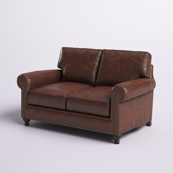 61" Genuine Leather Loveseat - From Where - 