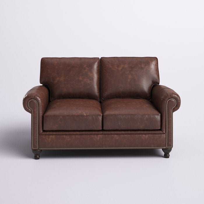 61" Genuine Leather Loveseat - From Where - 