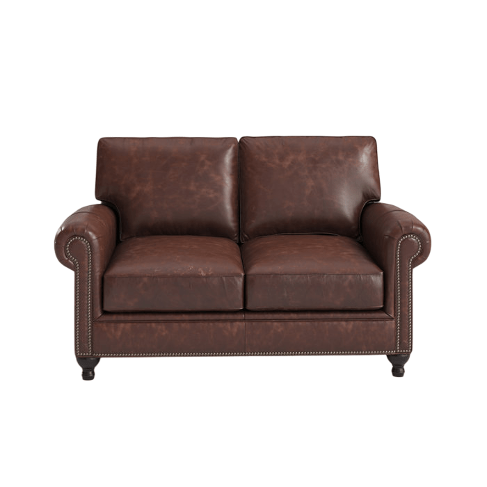 61" Genuine Leather Loveseat - From Where - 
