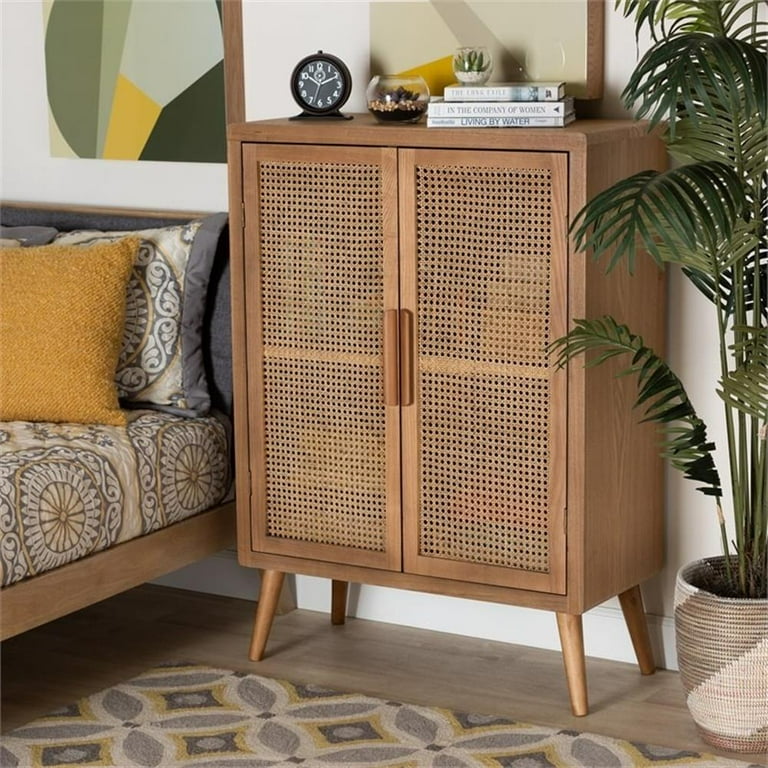 https://www.walmart.com/ip/Bowery-Hill-Mid-Century-2-Door-Wood-Rattan-Storage-Cabinet-in-Oak/673267437