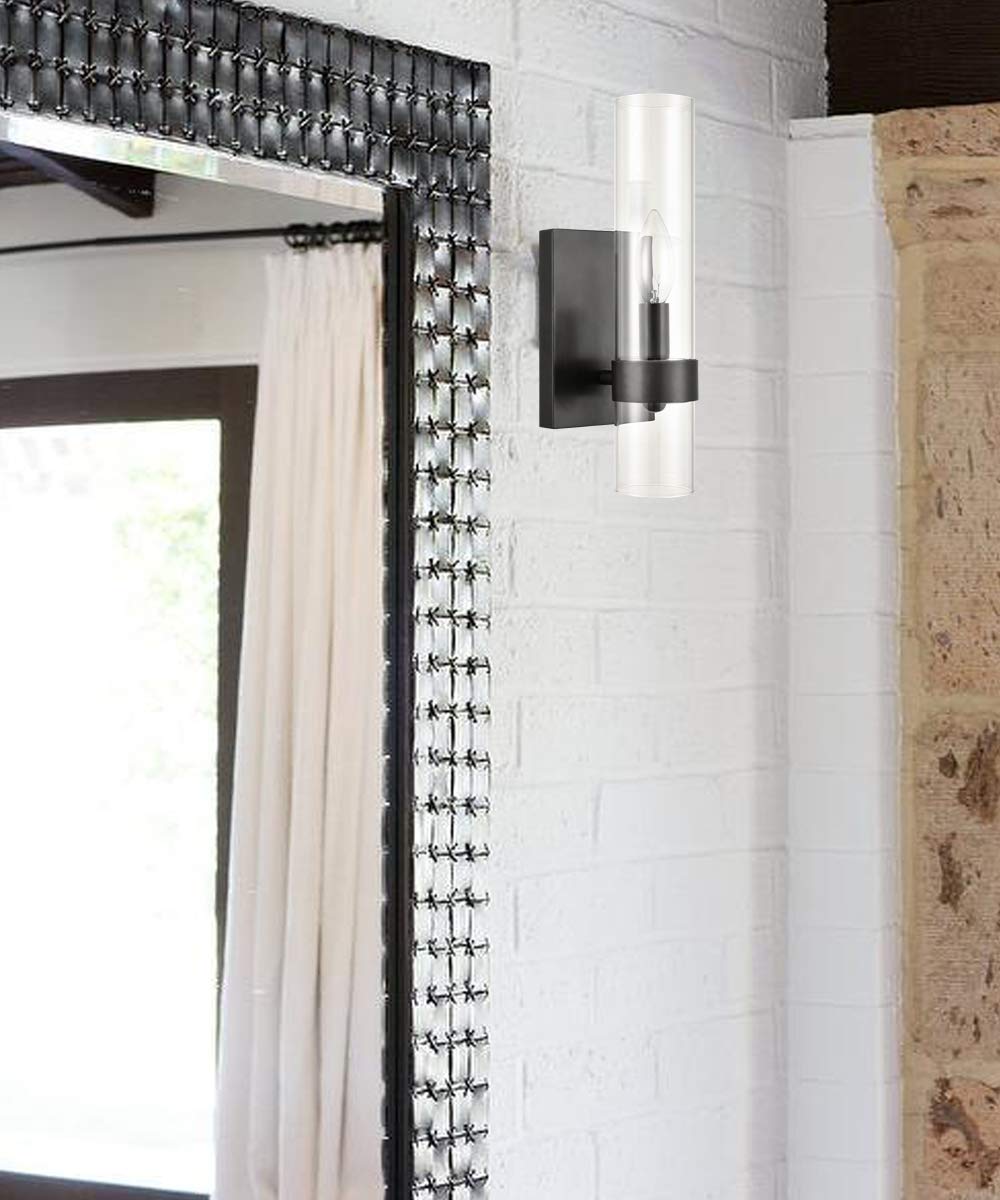 Modern Farmhouse Glass Cylinder Wall Sconce