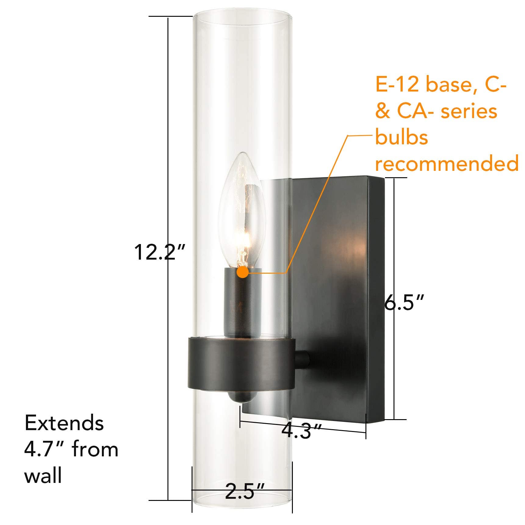 Modern Farmhouse Glass Cylinder Wall Sconce