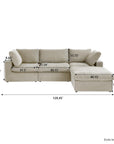 Cloud Modular Sectional Sofa with Storage Ottoman
