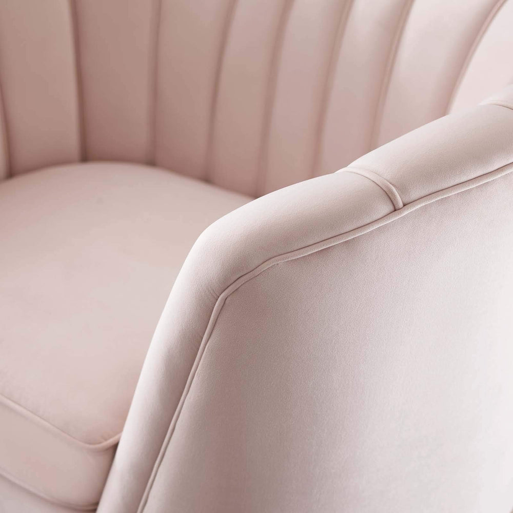 Tufted Performance Velvet Accent Armchair in Pink