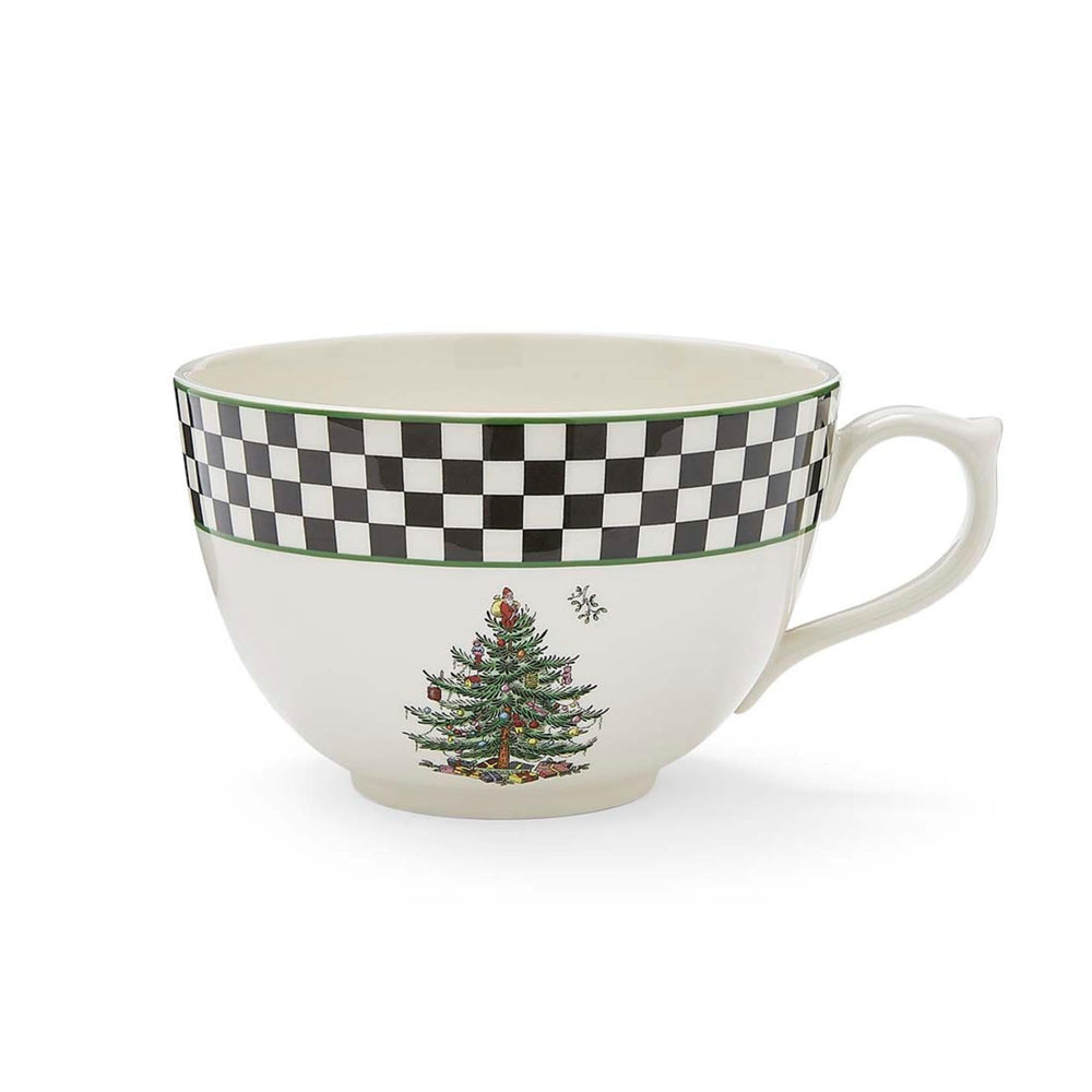 Spode Black White Jumbo Christmas Tree Mug