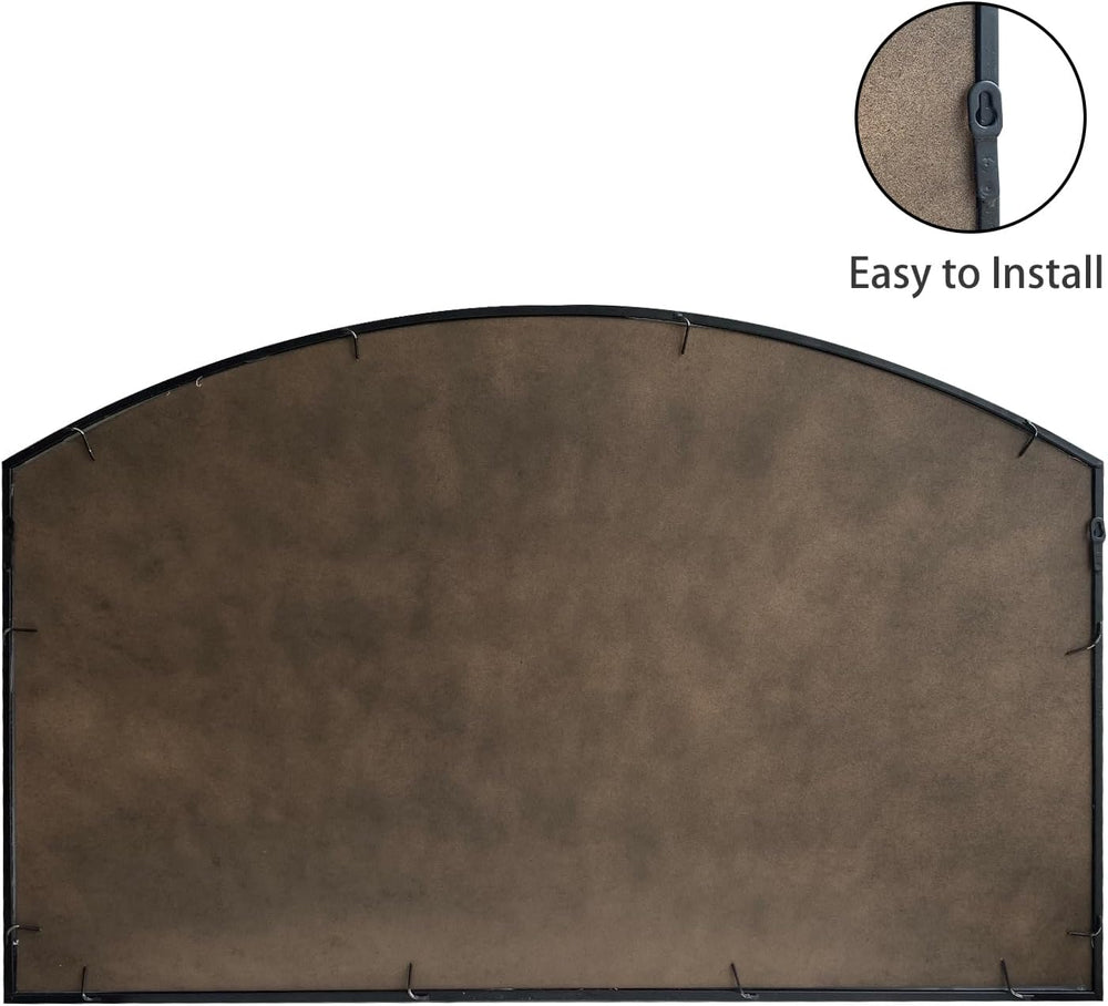 Black Grid Wide Window Pane Mirror