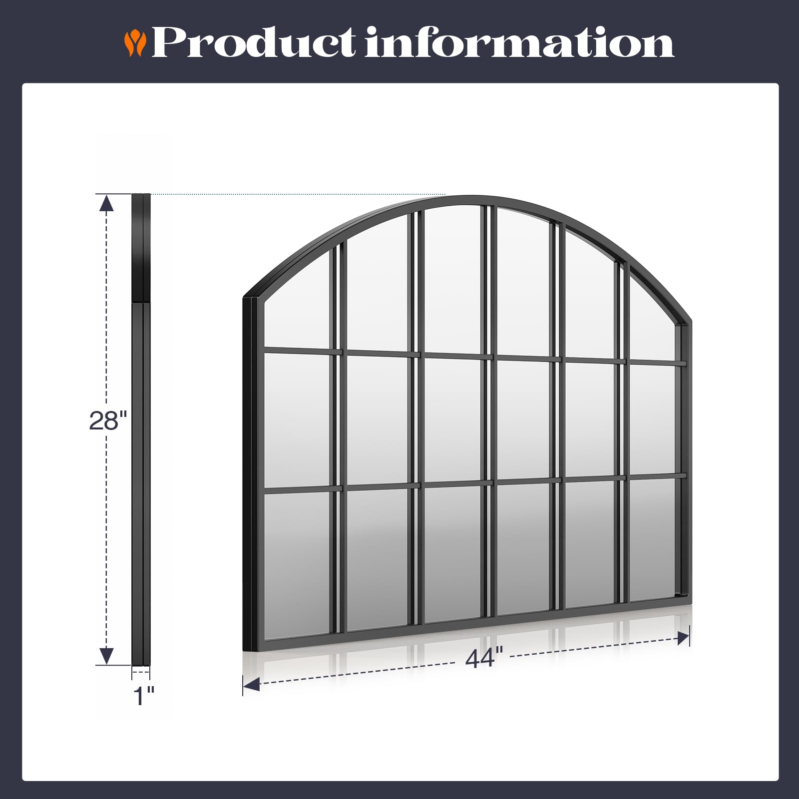 Brauthon Wide Window Pane Mirror