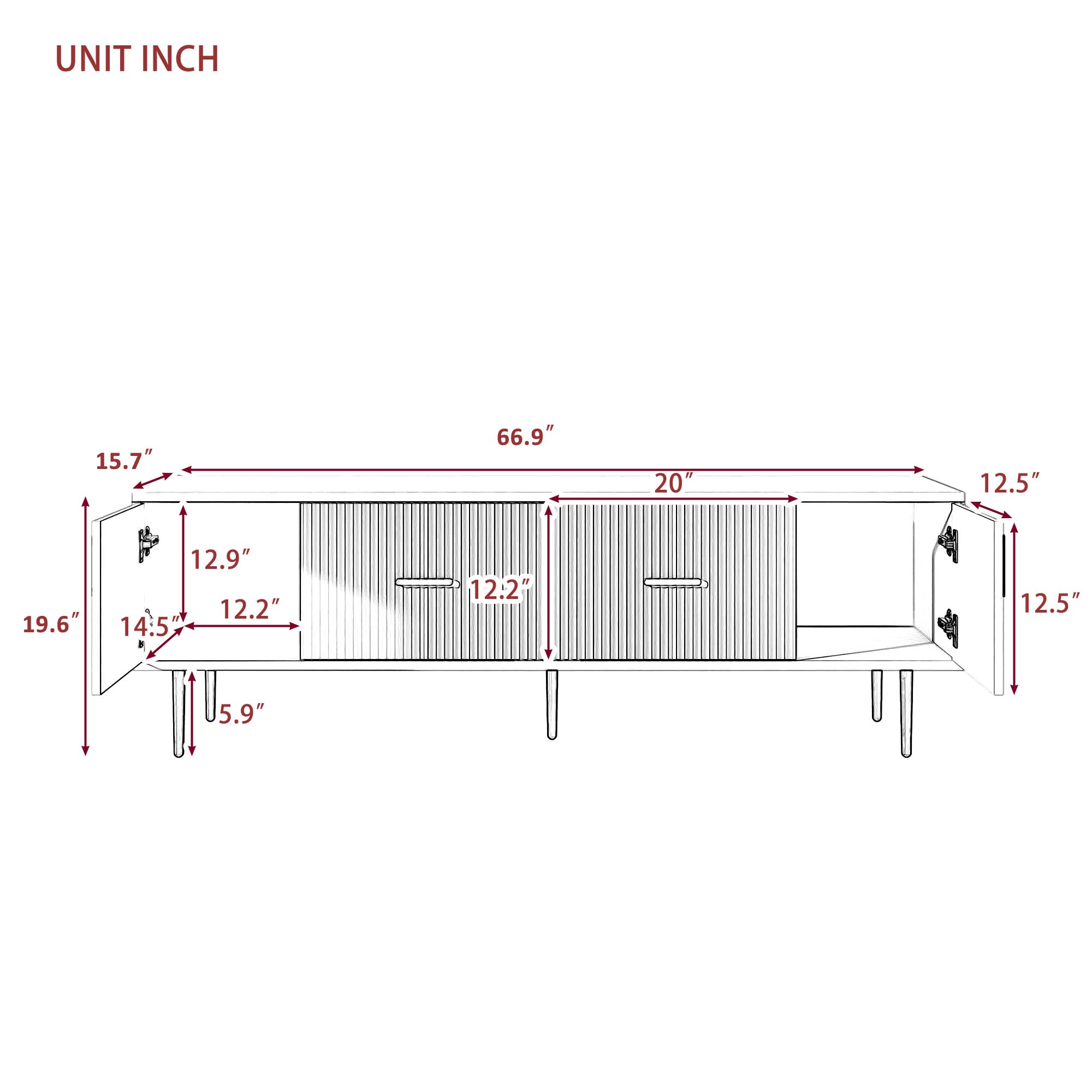 Delicate TV Stand for TV up to 75in