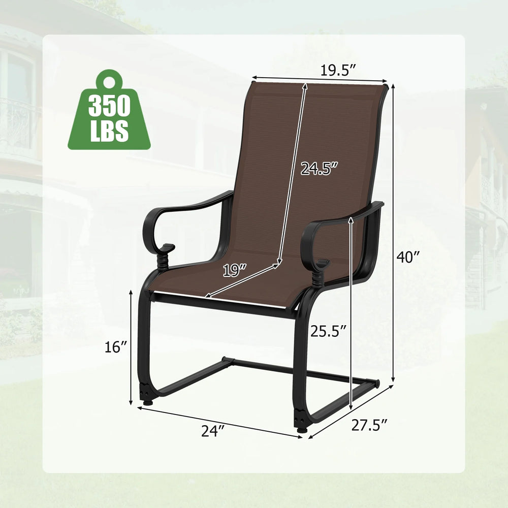 C-Spring Patio Dining Chairs (Set of 4)