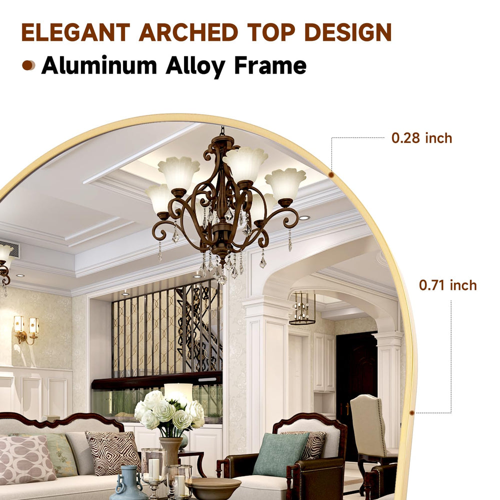 64"x21" Full Length Arched Leaning Mirror - From Where - 