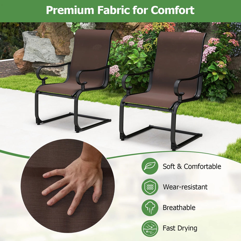 C-Spring Patio Dining Chairs (Set of 4)