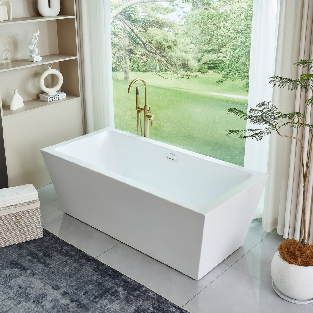 67&quot; Acrylic Freestanding Soaking Bathtub - From Where - 