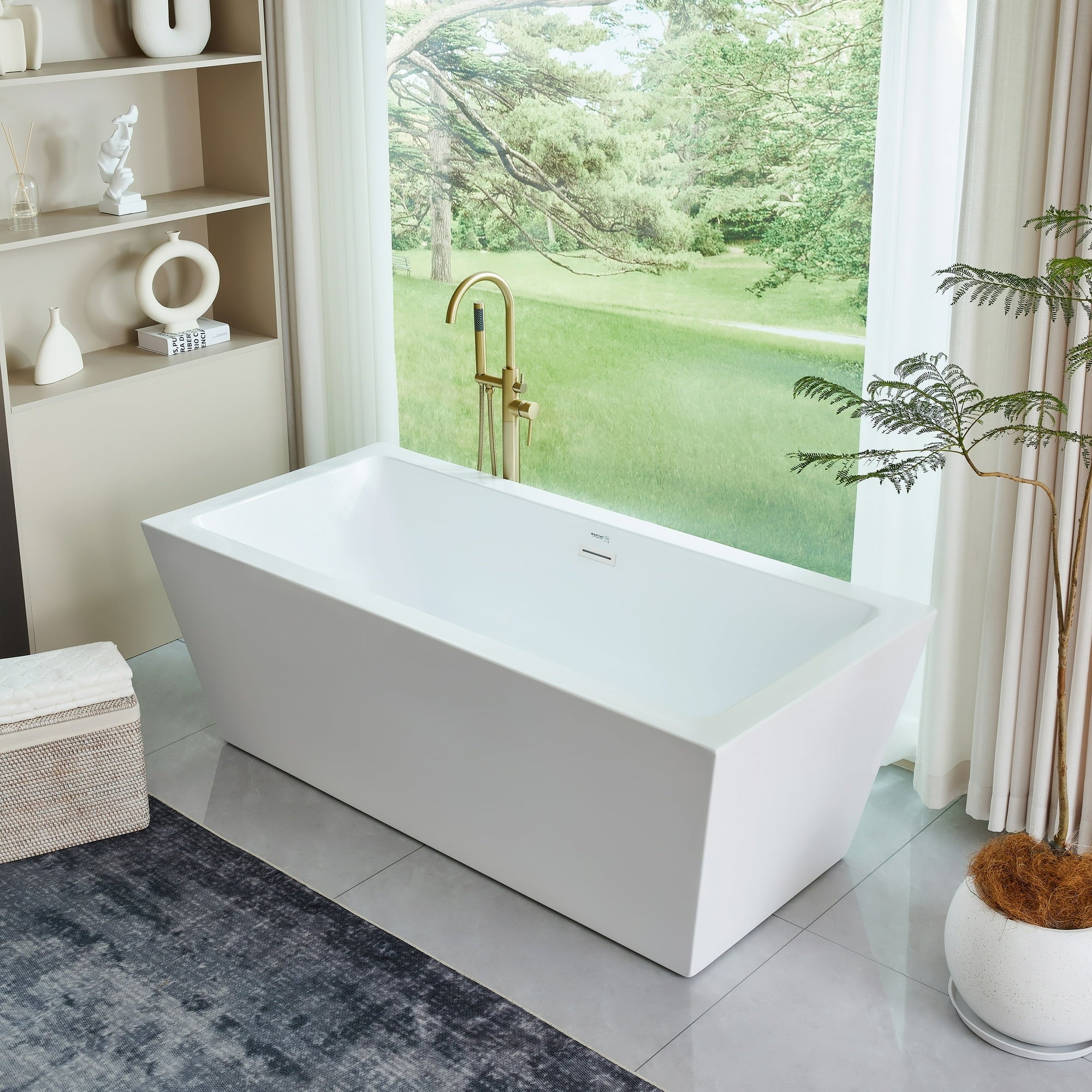 67" Acrylic Freestanding Soaking Bathtub - From Where - 