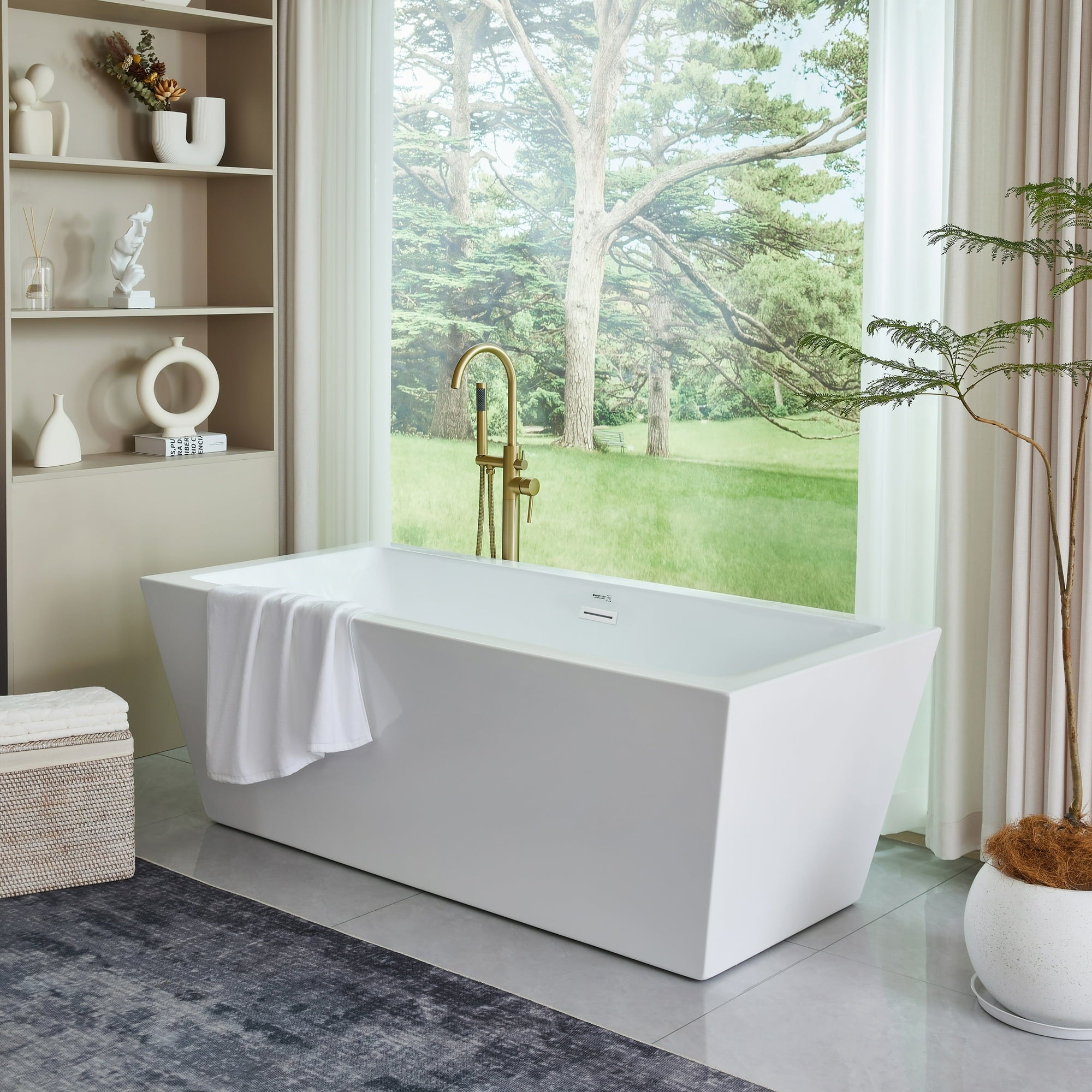 67" Acrylic Freestanding Soaking Bathtub - From Where - 