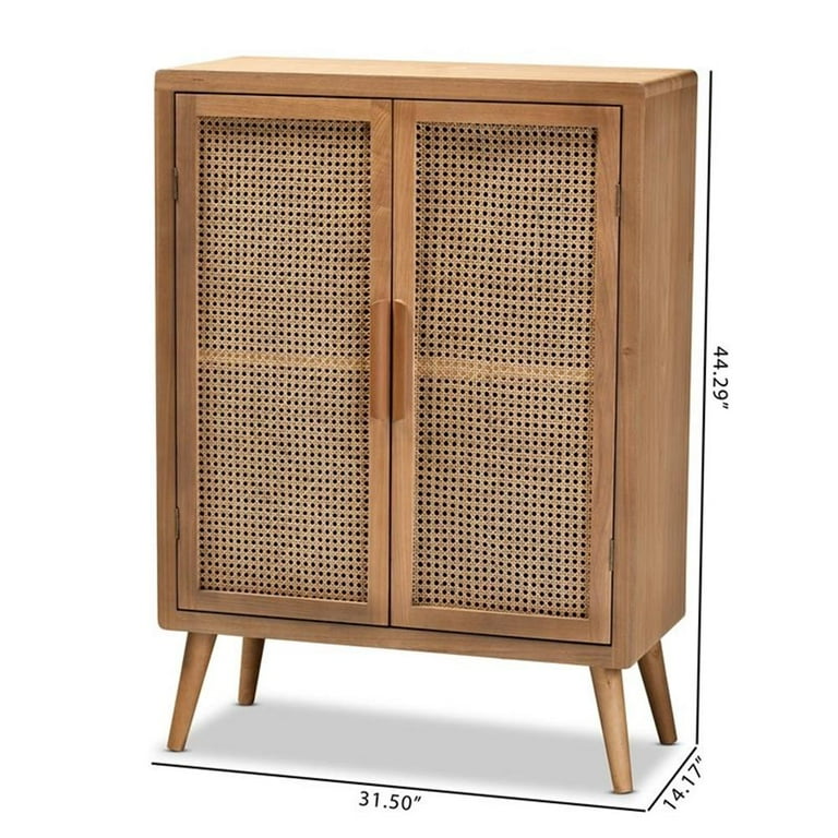 https://www.walmart.com/ip/Bowery-Hill-Mid-Century-2-Door-Wood-Rattan-Storage-Cabinet-in-Oak/673267437
