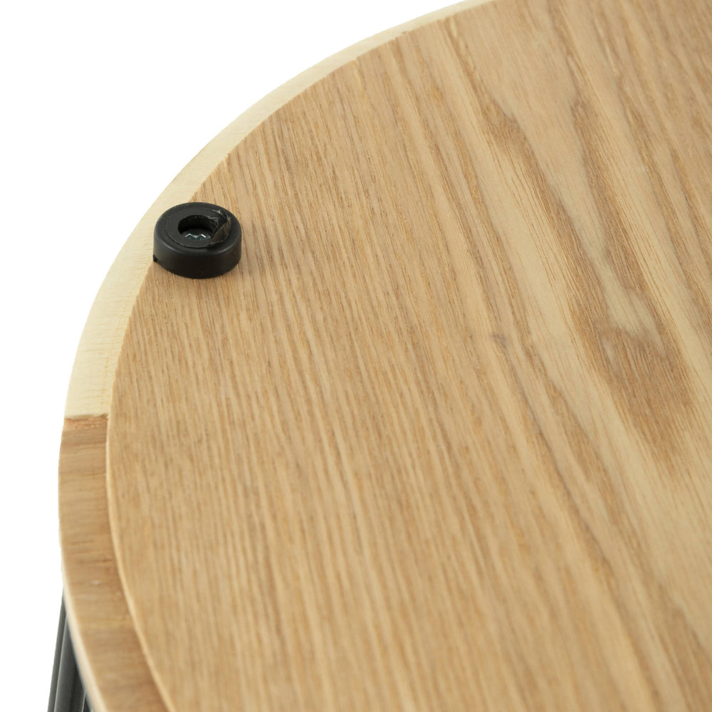 LeisureMod Runswick Modern Wood Top End Table With Steel Base Natural Wood