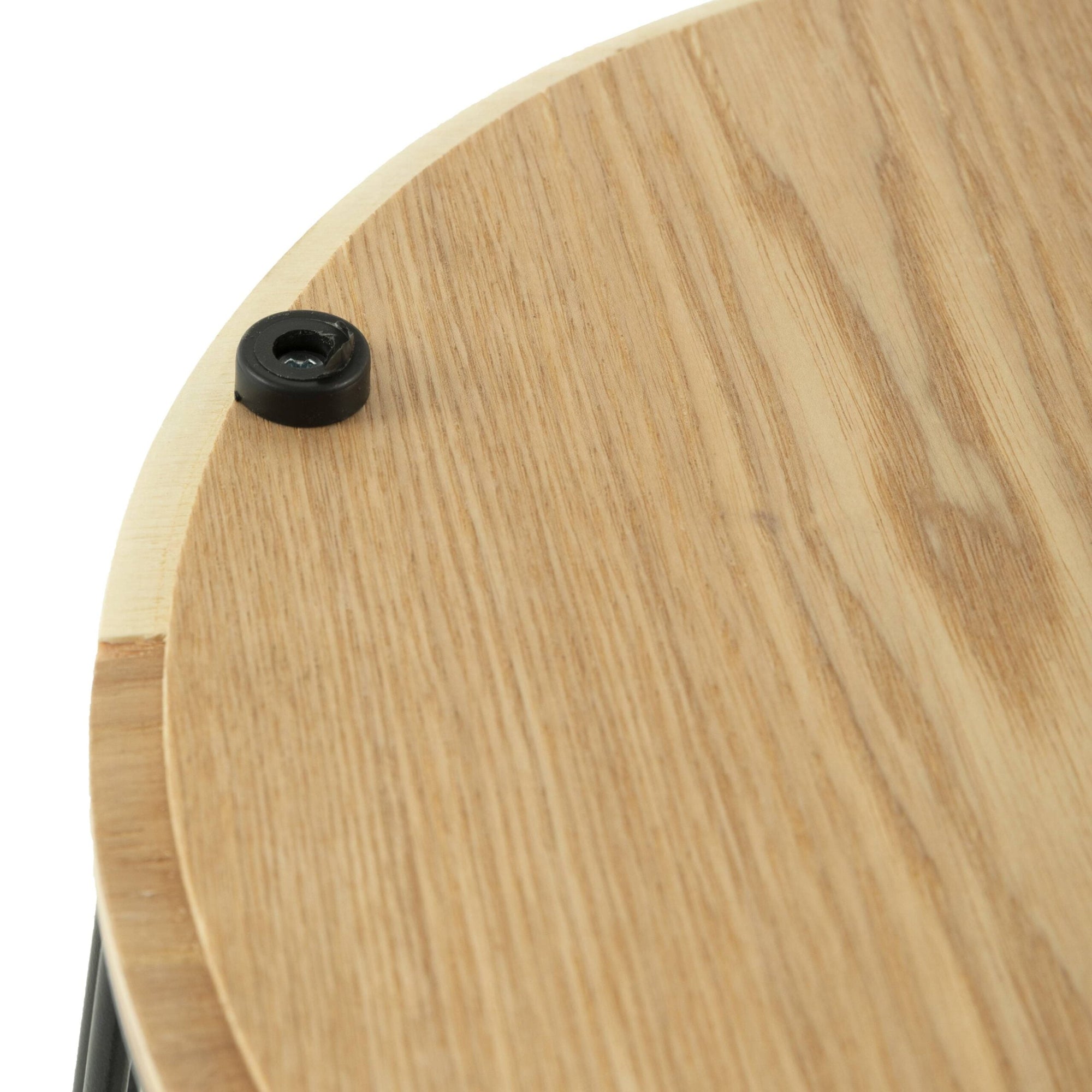 LeisureMod Runswick Modern Wood Top End Table With Steel Base Natural Wood