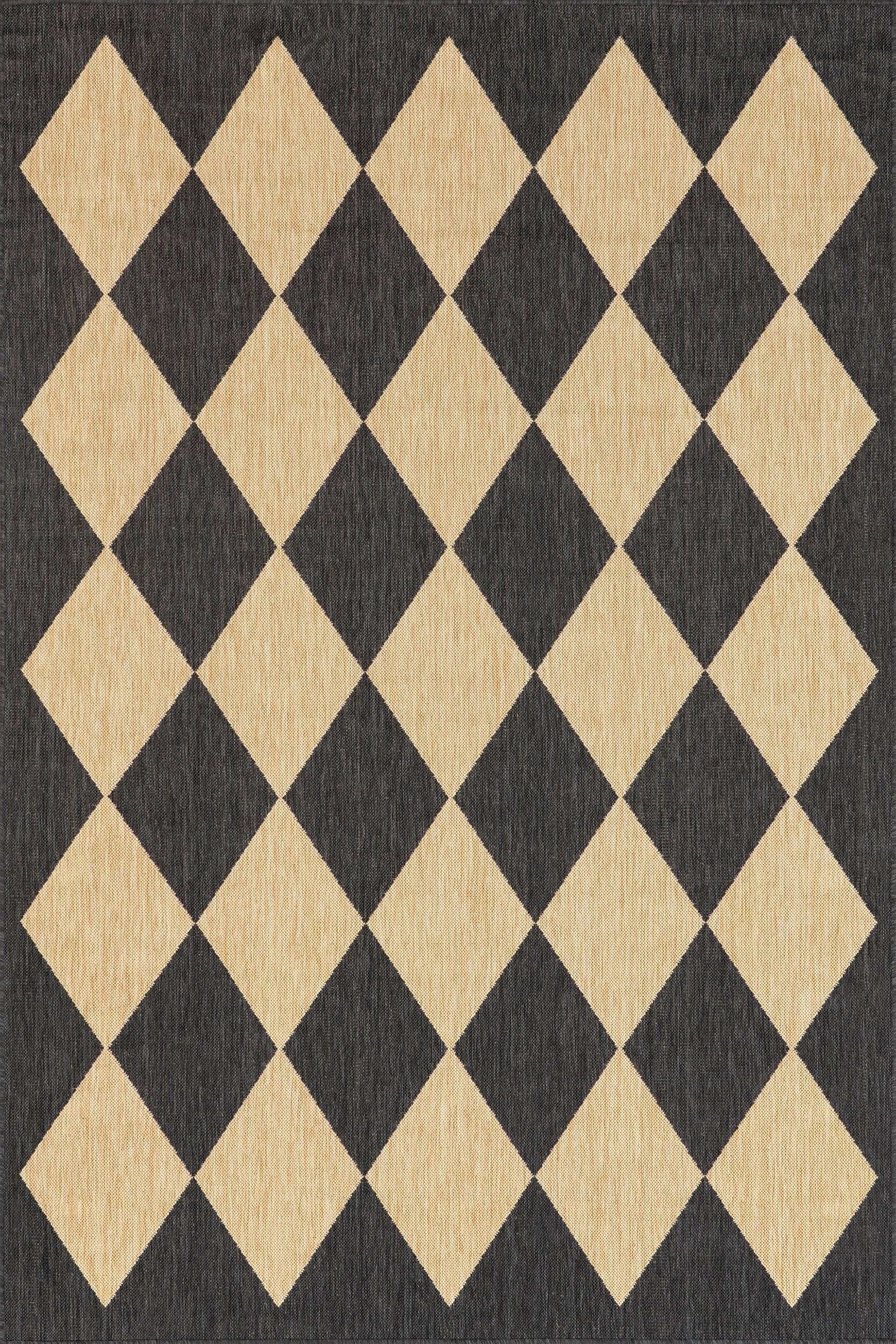 Adelaide Harlequin Indoor/Outdoor Rug | Dark Grey