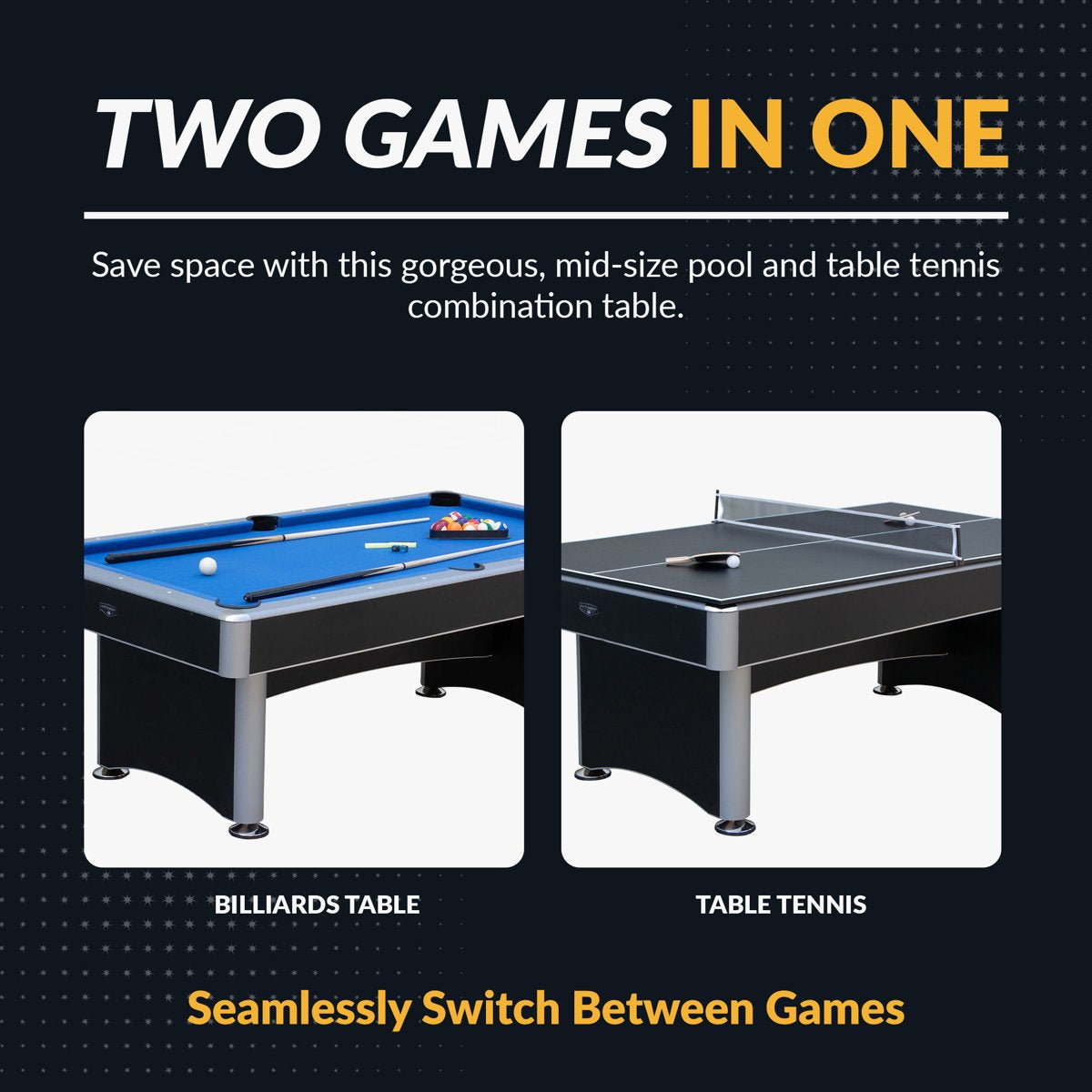 7 Ft Pool Table with Ping Pong Multi Game Combo Tables - From Where - 
