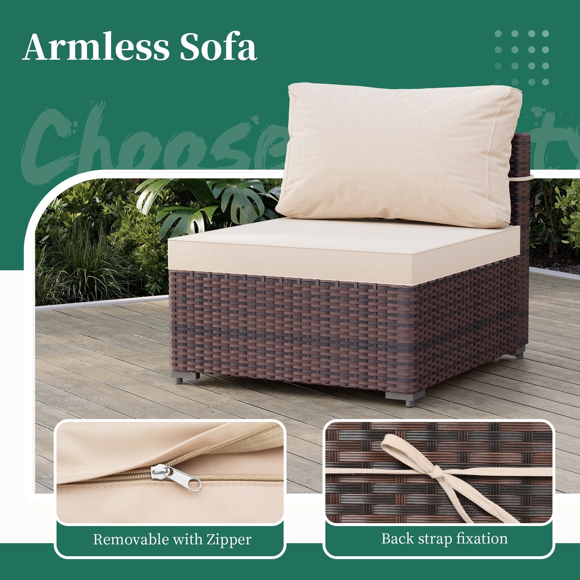 7 - Piece Rattan Sectional Seating - From Where - 