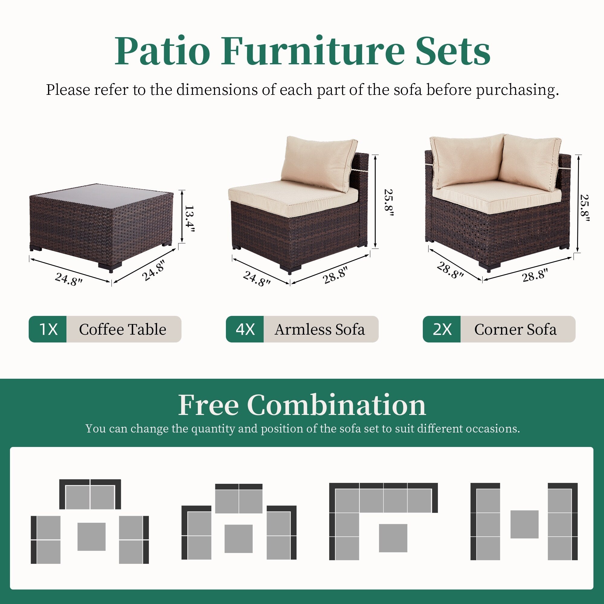7 - Piece Rattan Sectional Seating - From Where - 