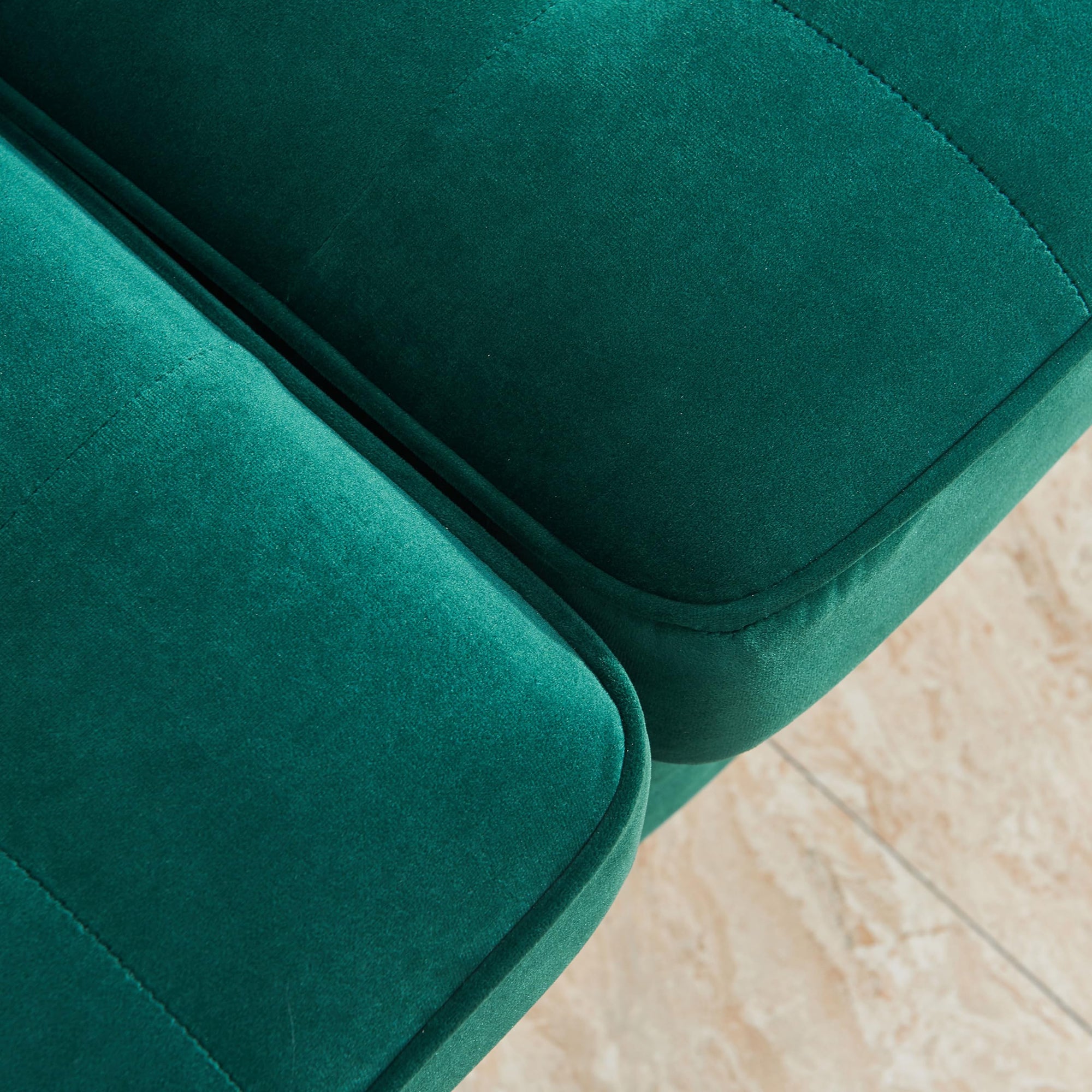 70 Inch Modern Emerald Sofa - From Where - 