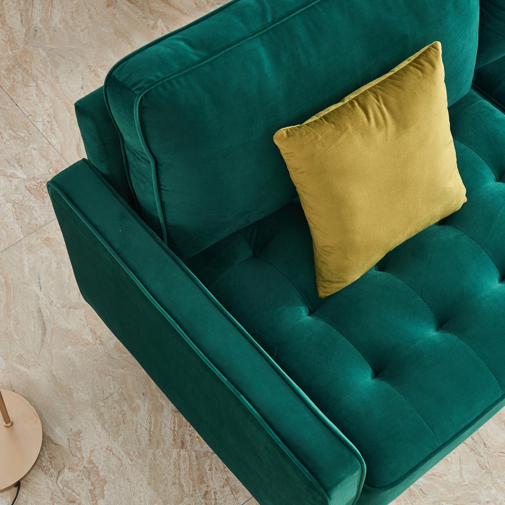 70 Inch Modern Emerald Sofa - From Where - 