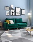 70 Inch Modern Emerald Sofa - From Where - 