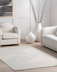 Sisile Zen Garden Tasseled Rug | Off White