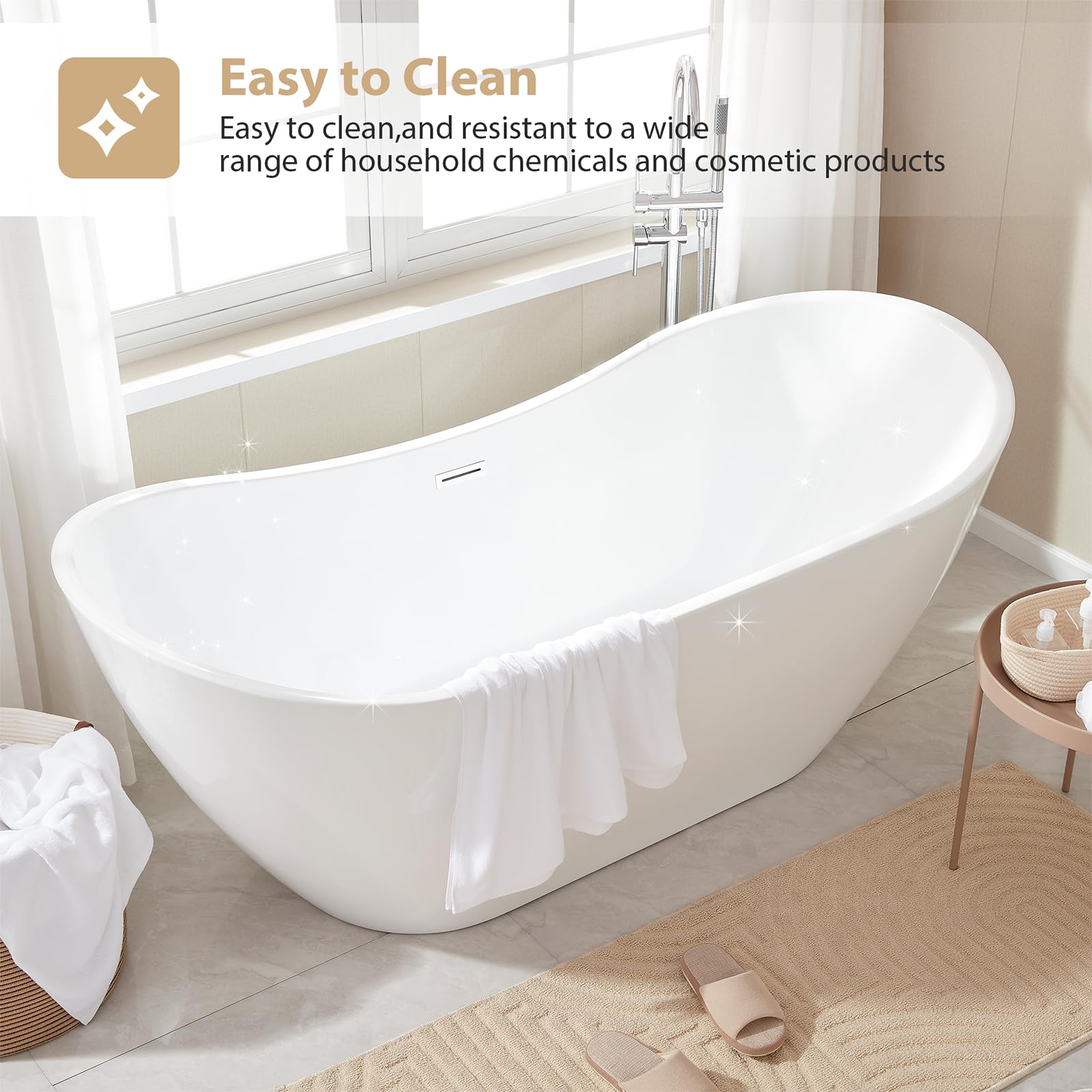 71" Freestanding Bathtub - From Where - 