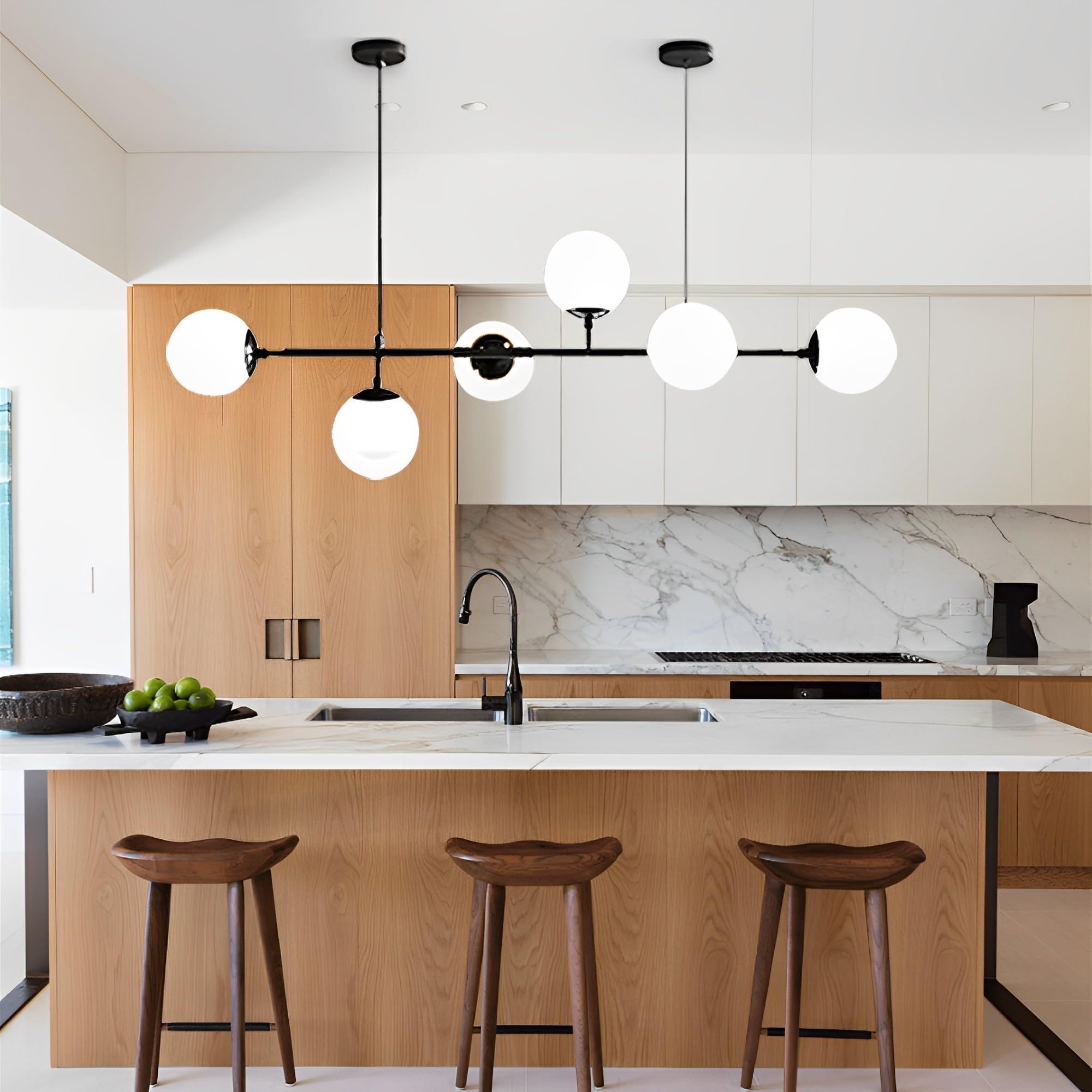 Glass Globe 6-Light Pendant Light