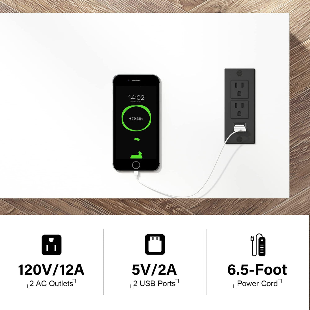 Narrow End Table with Charging Station