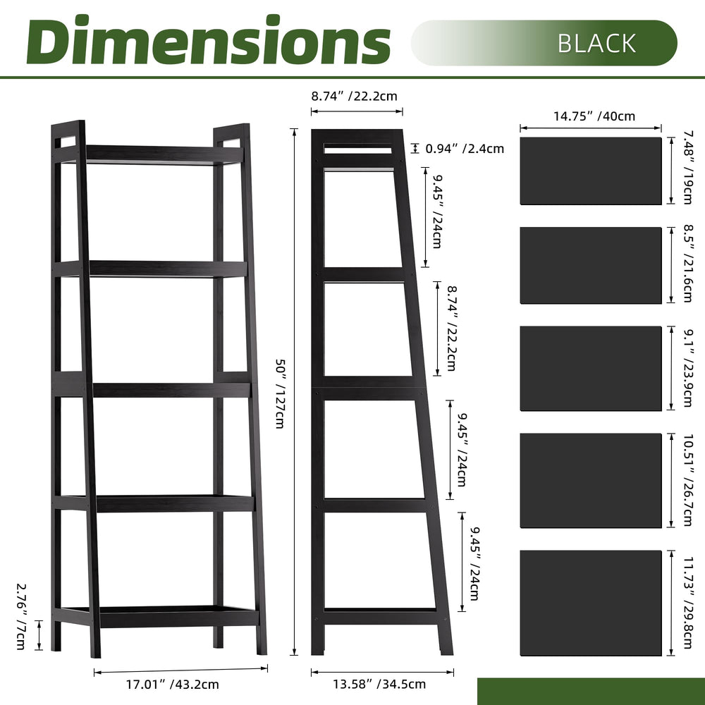 5 Tier Ladder Bookcase