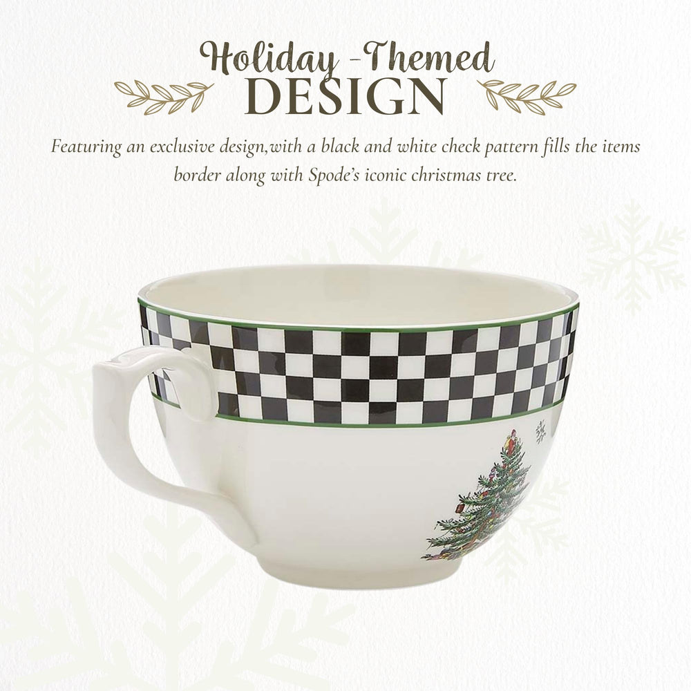 Spode Black White Jumbo Christmas Tree Mug