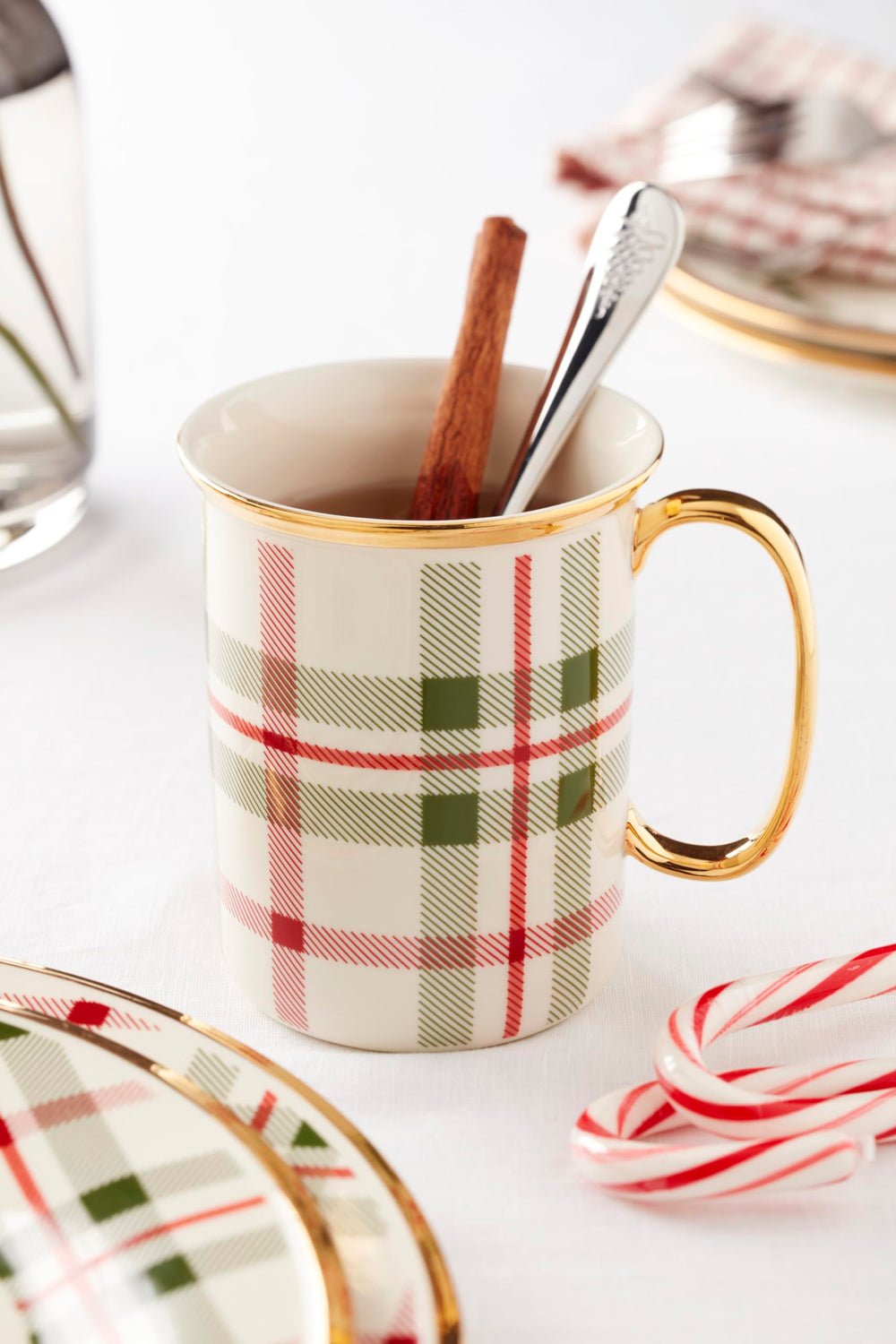 Lenox Holiday Plaid 4-Piece Christmas Mug Set