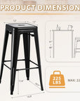 Metal Bar Stools (Set of 4)