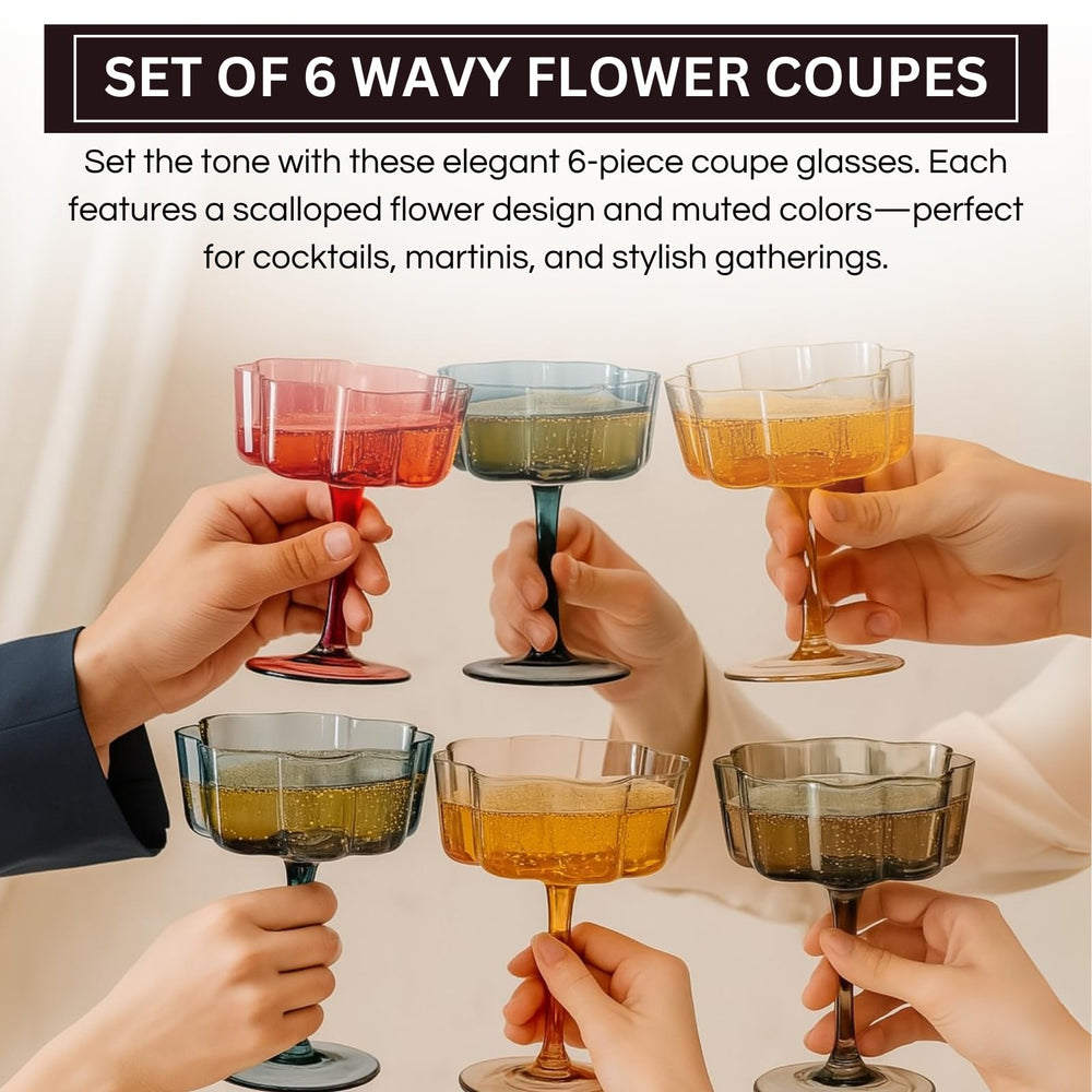 Vintage Flower Mugs (Set of 6)