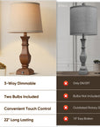 Set of 2 Rustic Farmhouse Table Lamp