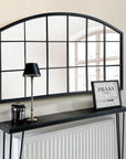 Black Grid Wide Window Pane Mirror