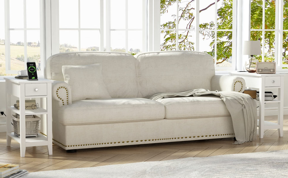 Narrow End Table with Charging Station