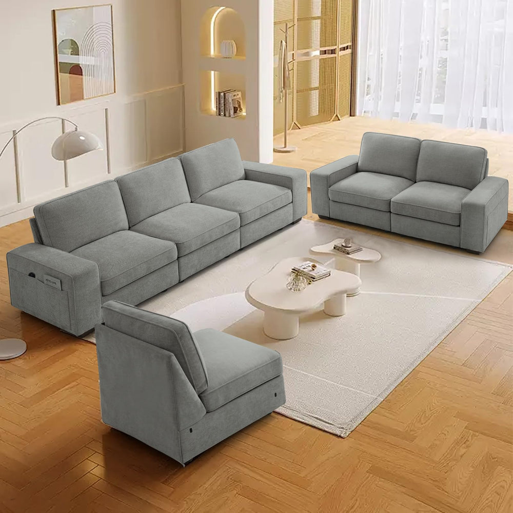 3-Seater Modular Sofa with Seats Storage