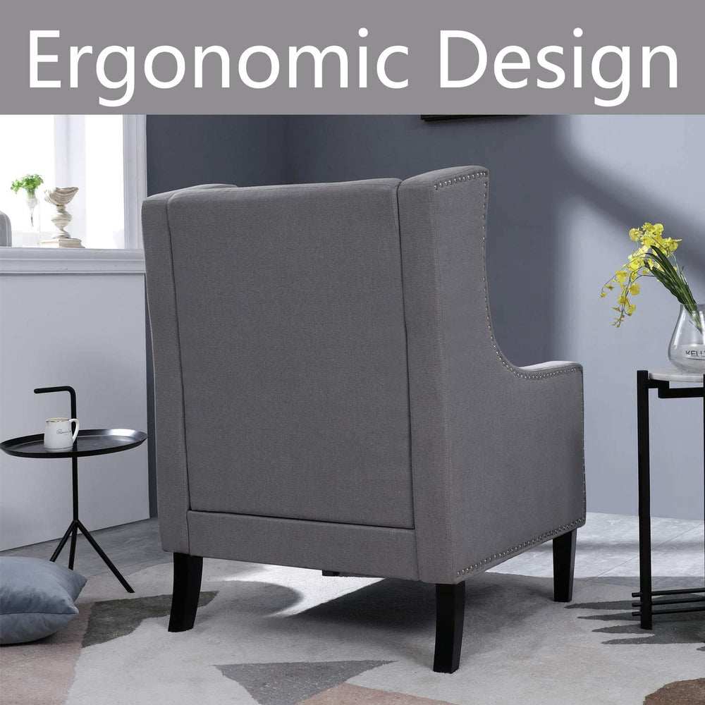 Mid-Century Grey Accent Chair