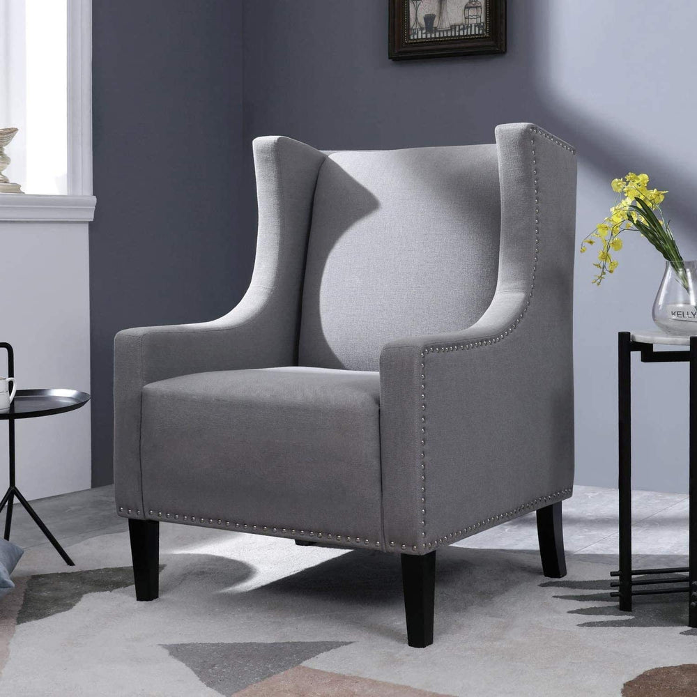 Mid-Century Grey Accent Chair