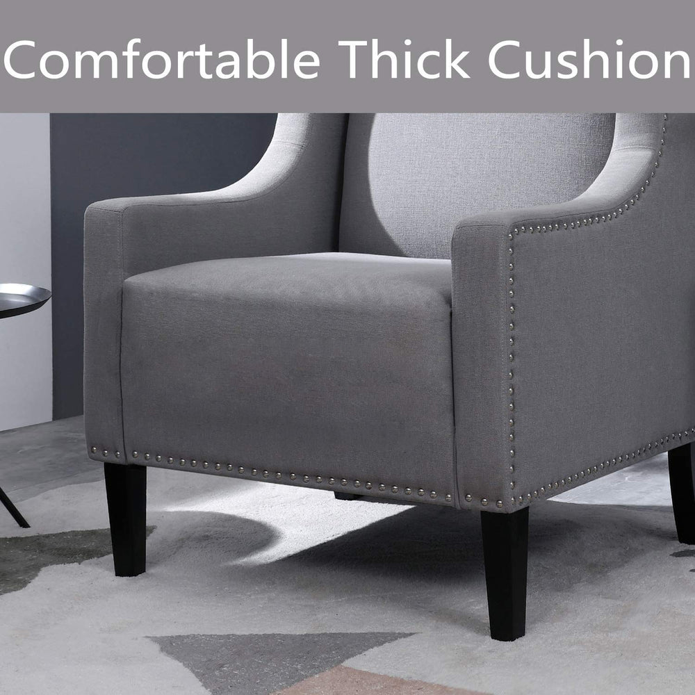 Mid-Century Grey Accent Chair