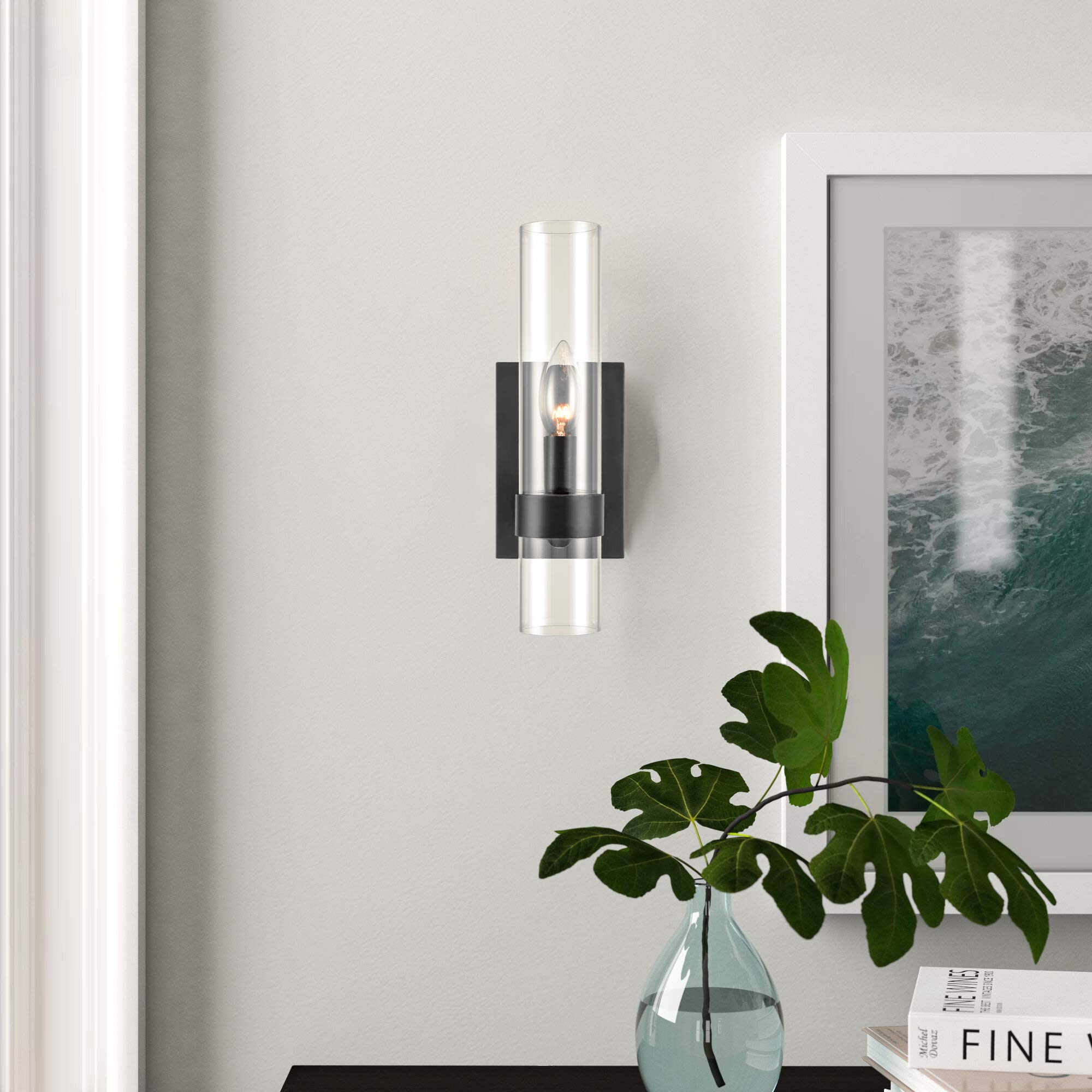 Modern Farmhouse Glass Cylinder Wall Sconce