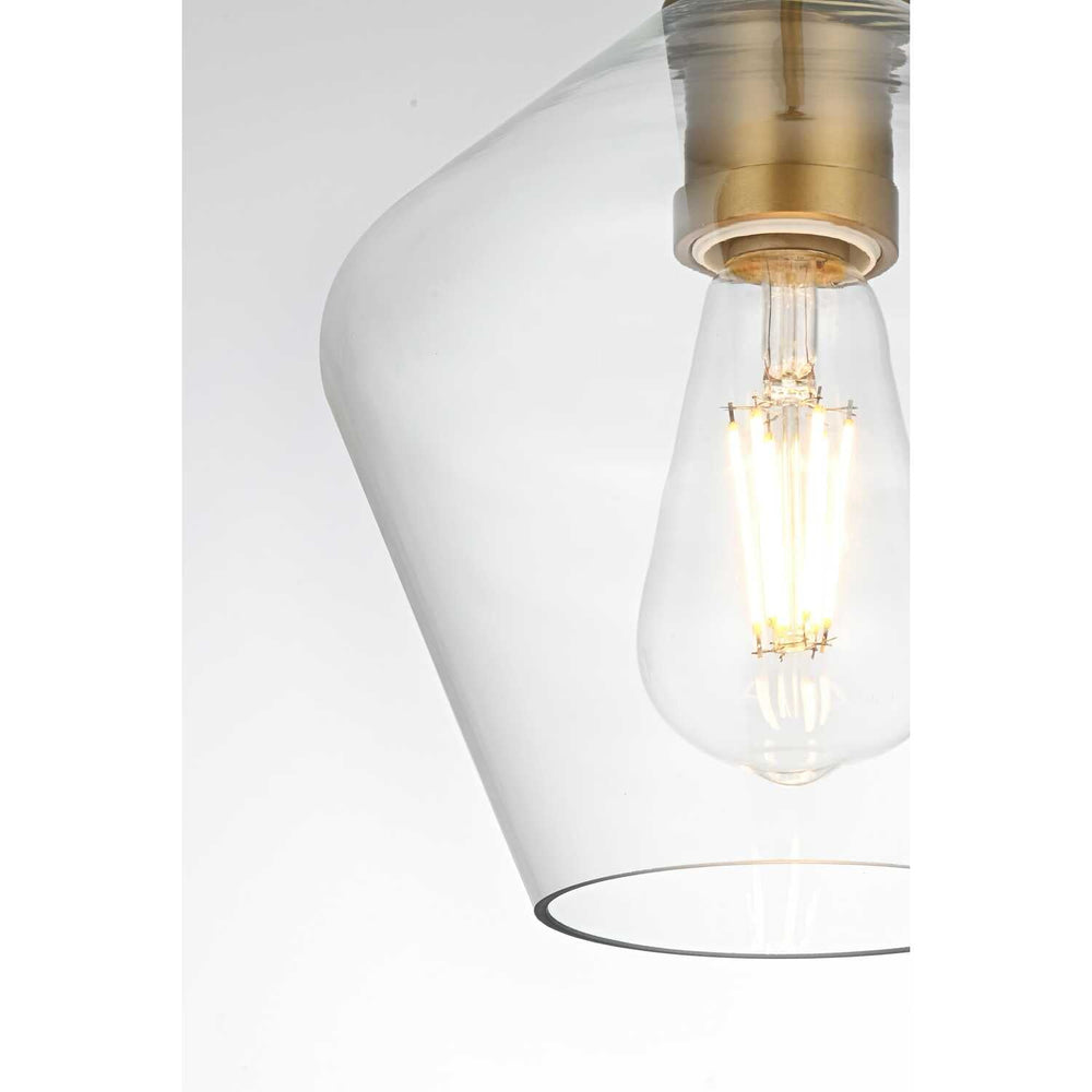 Living District Gene 8 Inch Pendant Clear Shade in Satin Gold