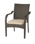 Cinque Terre Wicker Stacking Chairs, Set of 4, Multibrown/ Textured Beige
