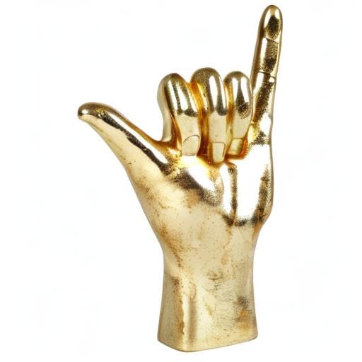 7.8" Resin Hand Gesture Sculpture - From Where - 