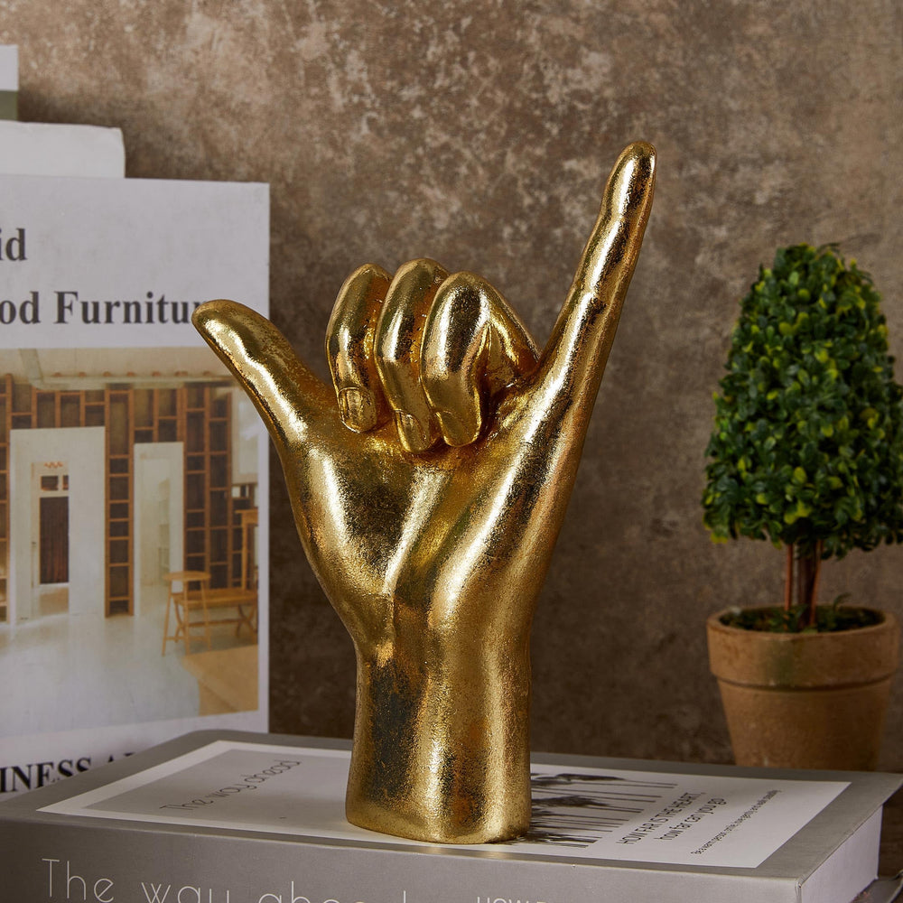 7.8" Resin Hand Gesture Sculpture - From Where - 