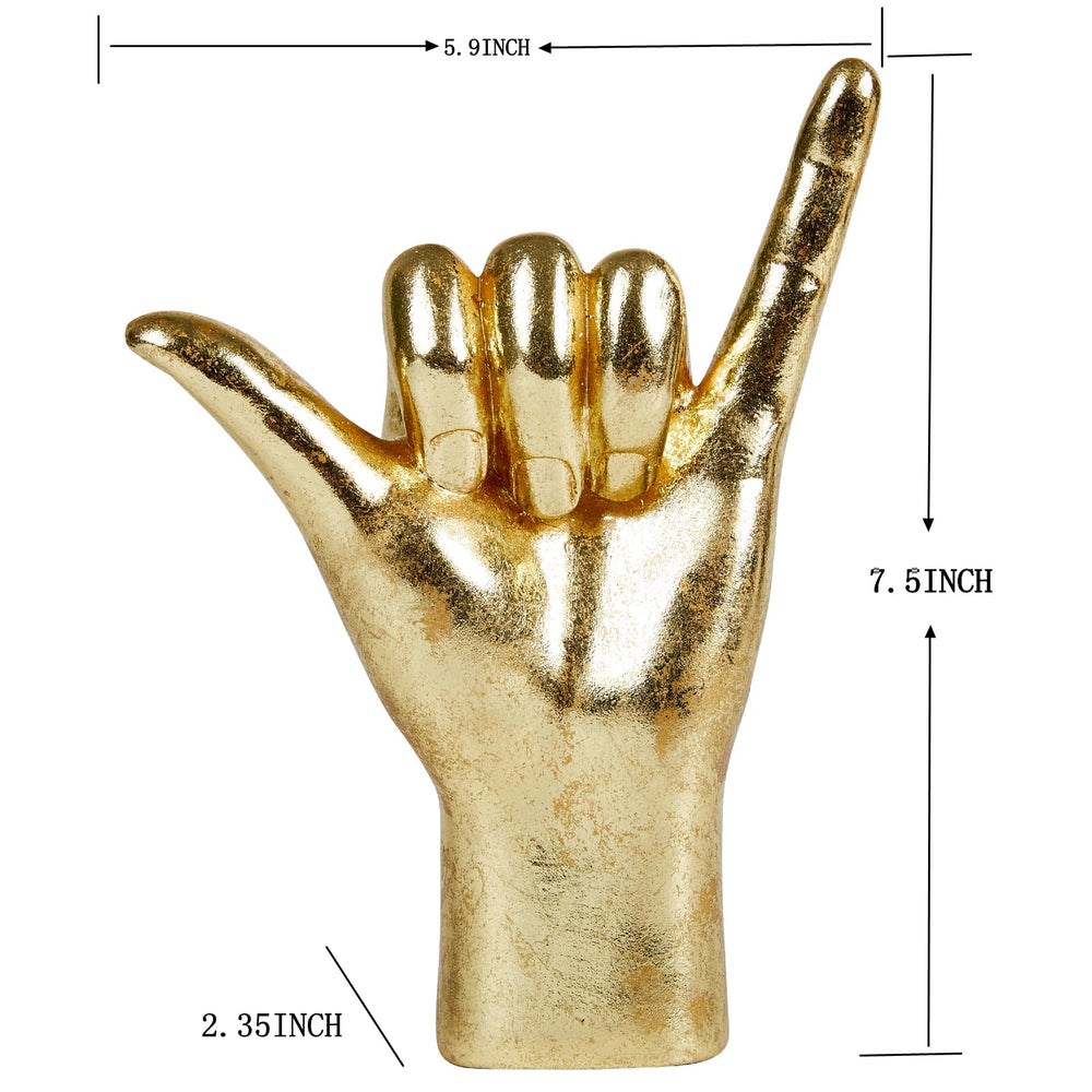 7.8" Resin Hand Gesture Sculpture - From Where - 